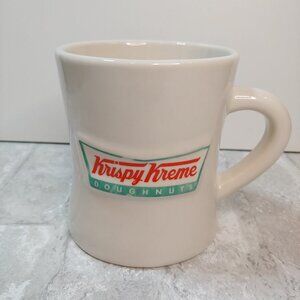 Krispy Kreme Doughnuts Heavy Ceramic Coffee Mug Cup 14oz Embossed Logo